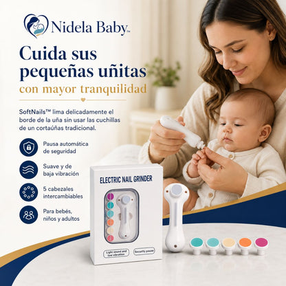 SoftNails™- Lima Eléctrica para Bebé + Guía Digital “Primeros Cuidados del Bebé™ GRATIS.