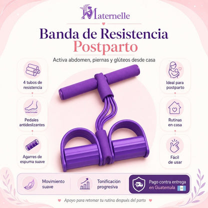 Maternelle™ – Banda de Resistencia 4 Tubos + Guía Digital Postparto GRATIS