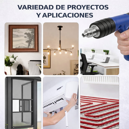 InstantFIX - Pistola Remachadora con 60 Clavos + Accesorios de REGALO 🎁